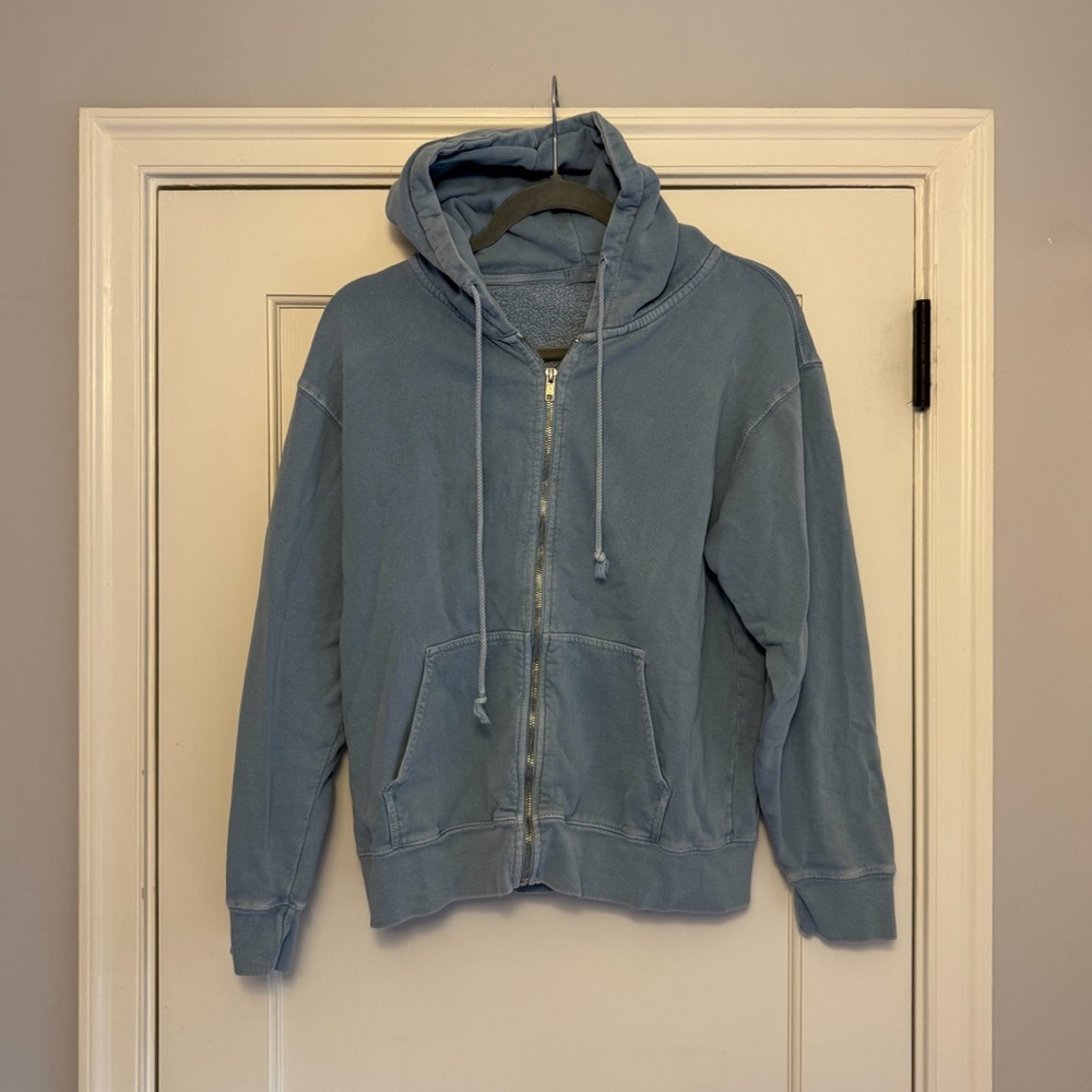Brandy Melville Blue Zip-Up Hoodie